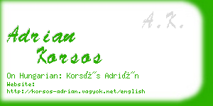 adrian korsos business card